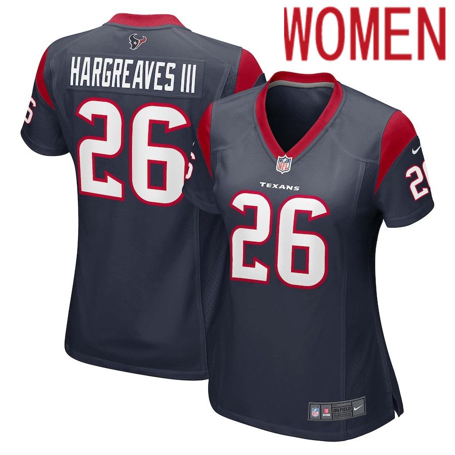 Women Houston Texans #26 Vernon Hargreaves III Nike Navy Game Player NFL Jersey